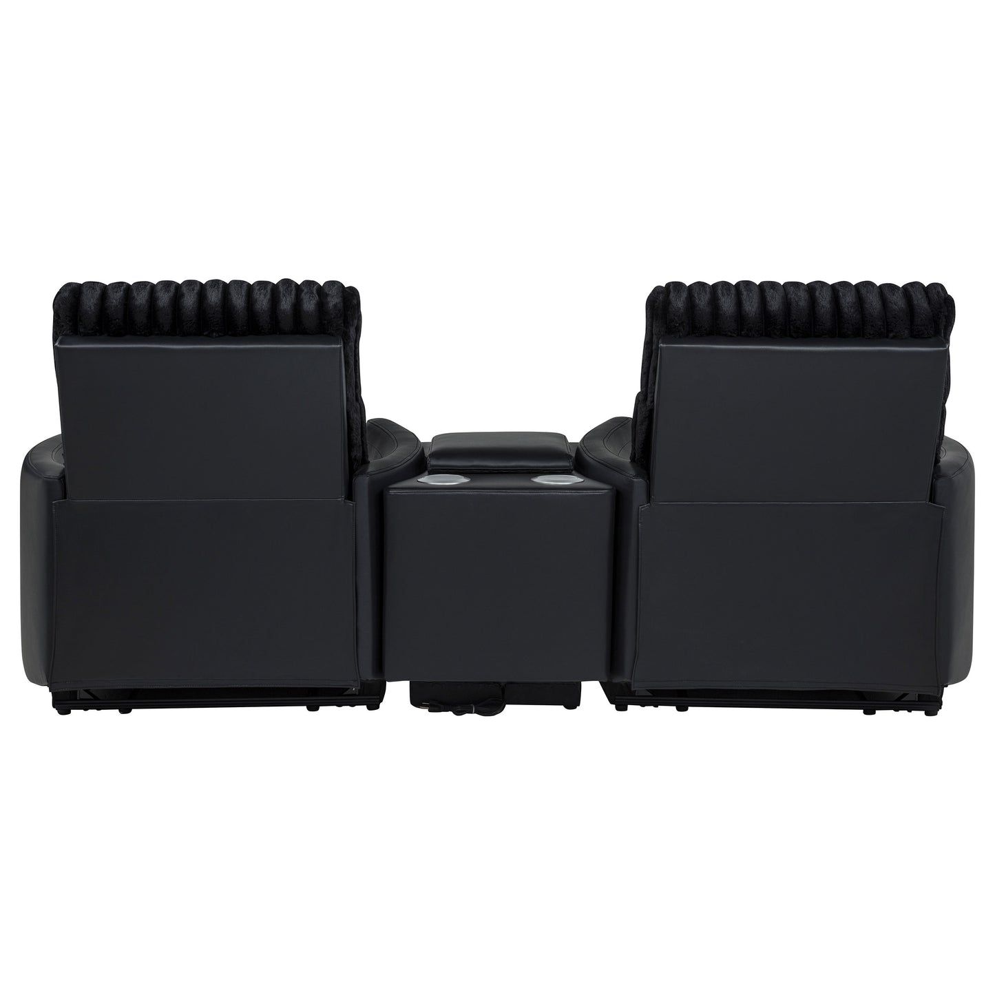 Madden 3-piece Corduroy Upholstered Manual Theater Seating Black