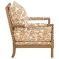 Blanchett Upholstered Bobbin Accent Chair Apricot and Distressed Brown